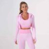 Ensemble Survêtement Femme 3 Pièces – Legging, Crop Top et Haut Manches Longues – Image 9