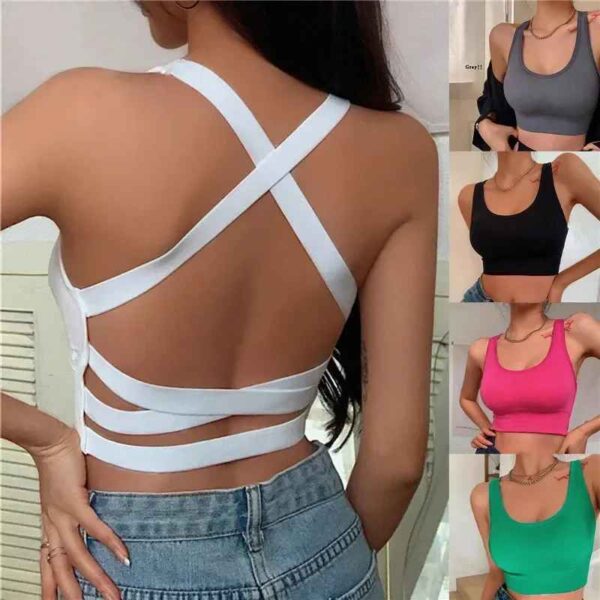 Crop Top Femme à Bretelles Fines