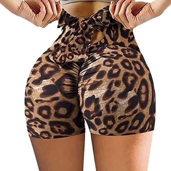 Short Legging Femme à Motifs – Ceinture avec Nœud Décoratif