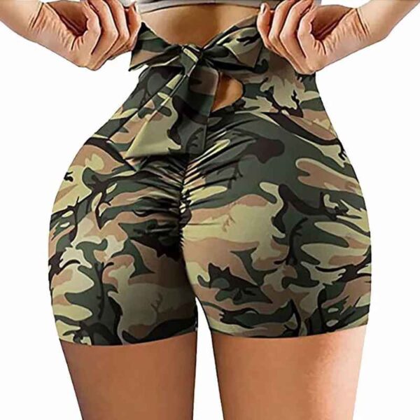 Short Legging Femme à Motifs – Ceinture avec Nœud Décoratif – Image 4