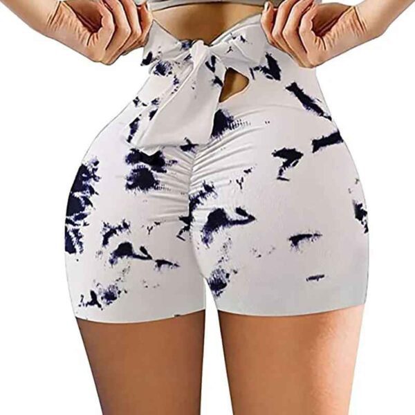 Short Legging Femme à Motifs – Ceinture avec Nœud Décoratif – Image 6