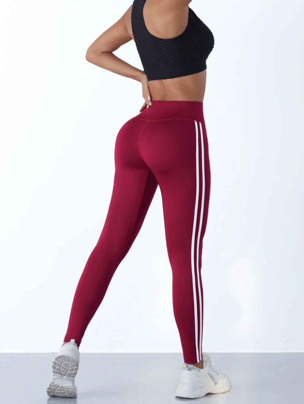Legging Long Femme – Style Sportif avec Bandes Blanches Latérales – Image 2