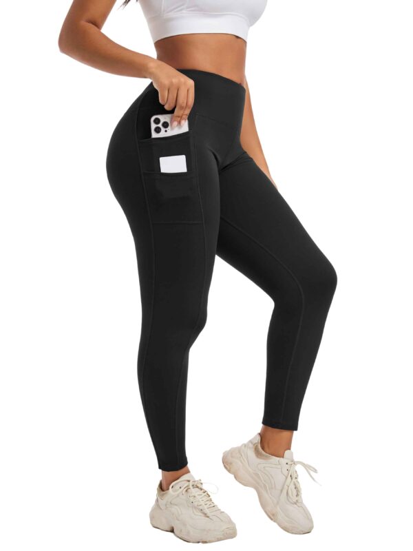 Legging Taille Haute Femme – Gainant, Extensible avec Poches Latérales – Image 3