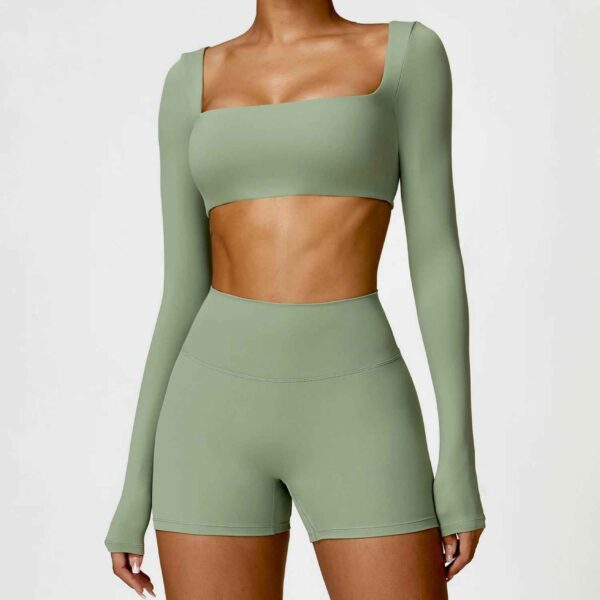Ensemble Yoga Femme – Crop Top & Short Ajusté – Image 3